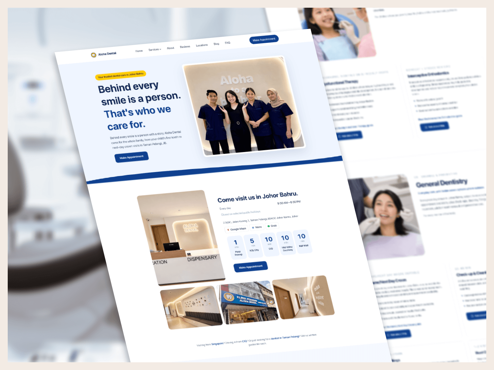 Aloha Dental website case study mockup